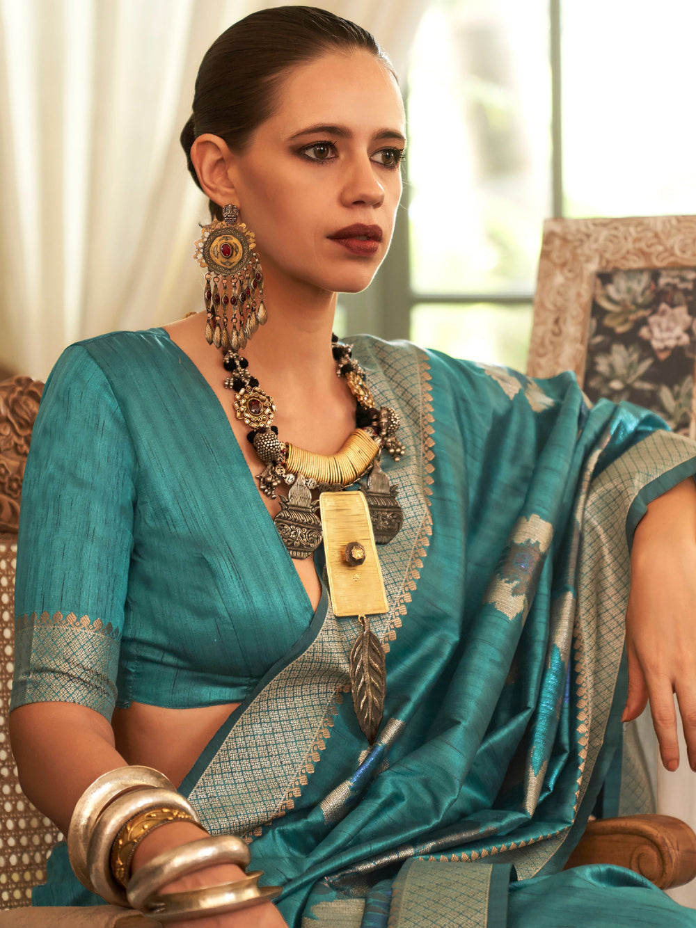 Vibrant color luxurious fabric exclusive attire crafted for elegance and style.