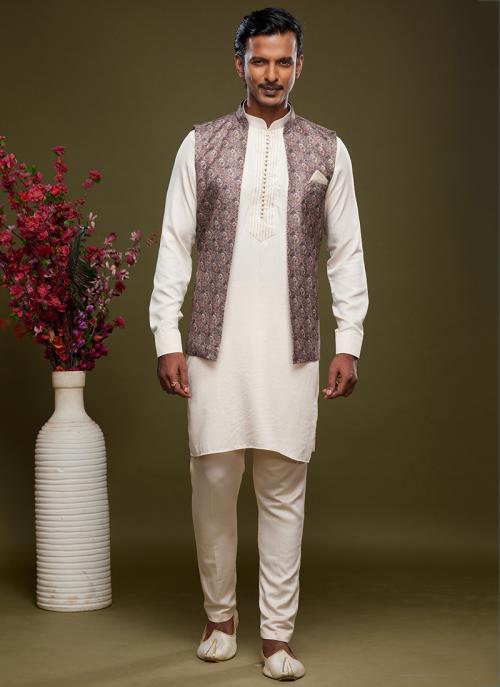 Graceful Trendy art banarasi silk Premium Kurta Pajama | Handcrafted with Intricate Details for Timeless Appeal