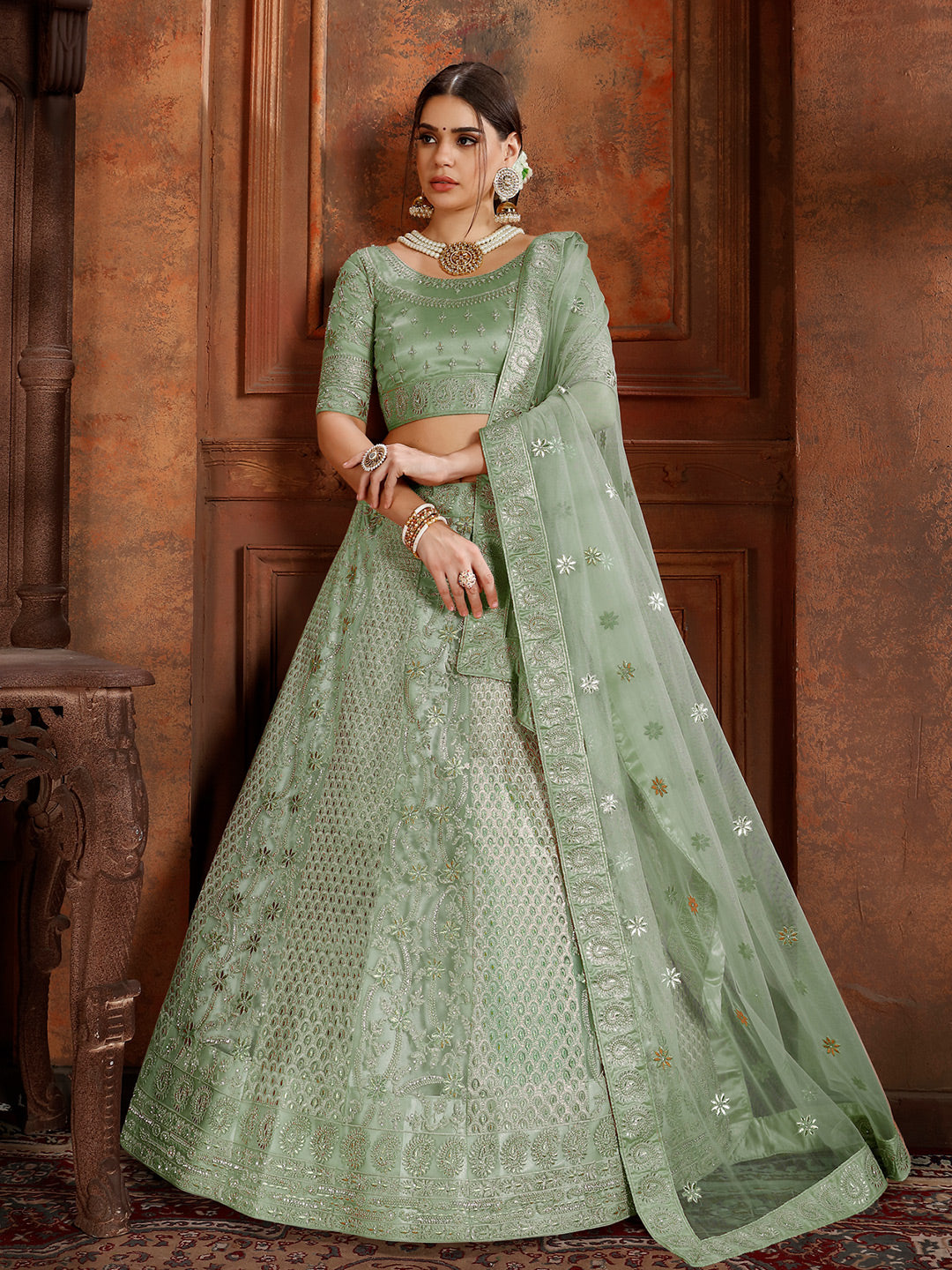 Soft Net Bridal Lehenga for Wedding | Elegant Lehenga Choli Set