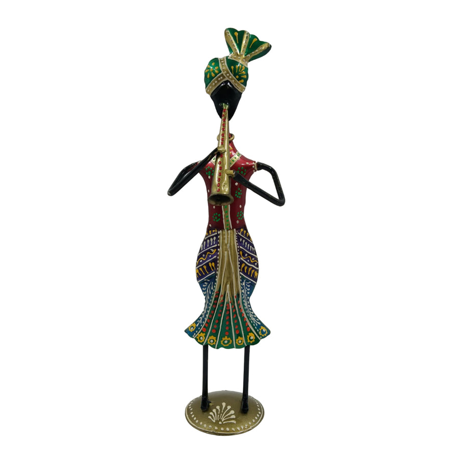 Distinctive multi-colored iron showpiece featuring a musical man