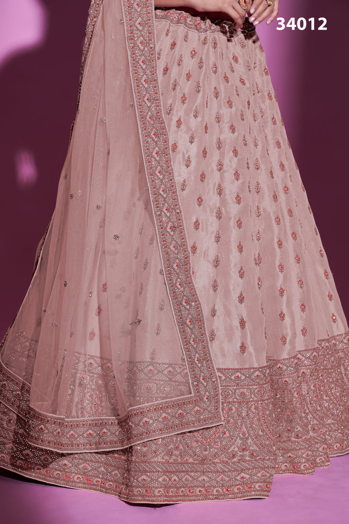 Silk Designer Lehenga Choli | Embroidered Lehenga with Net Dupatta