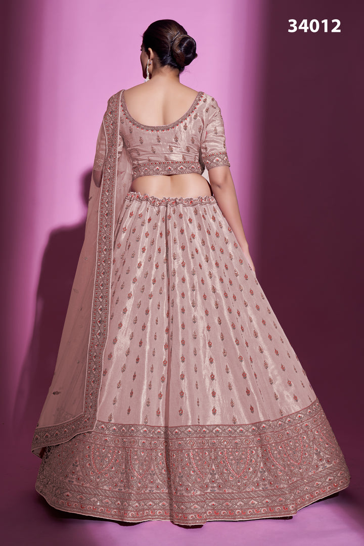 Silk Designer Lehenga Choli | Embroidered Lehenga with Net Dupatta