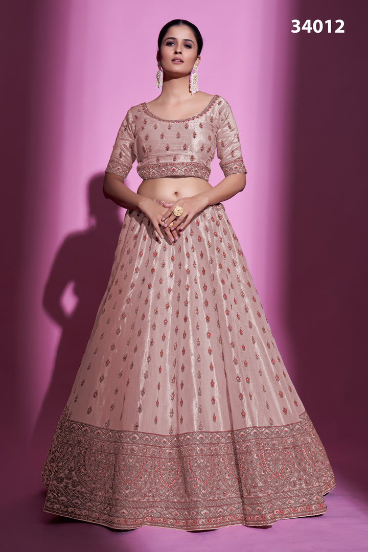 Silk Designer Lehenga Choli | Embroidered Lehenga with Net Dupatta