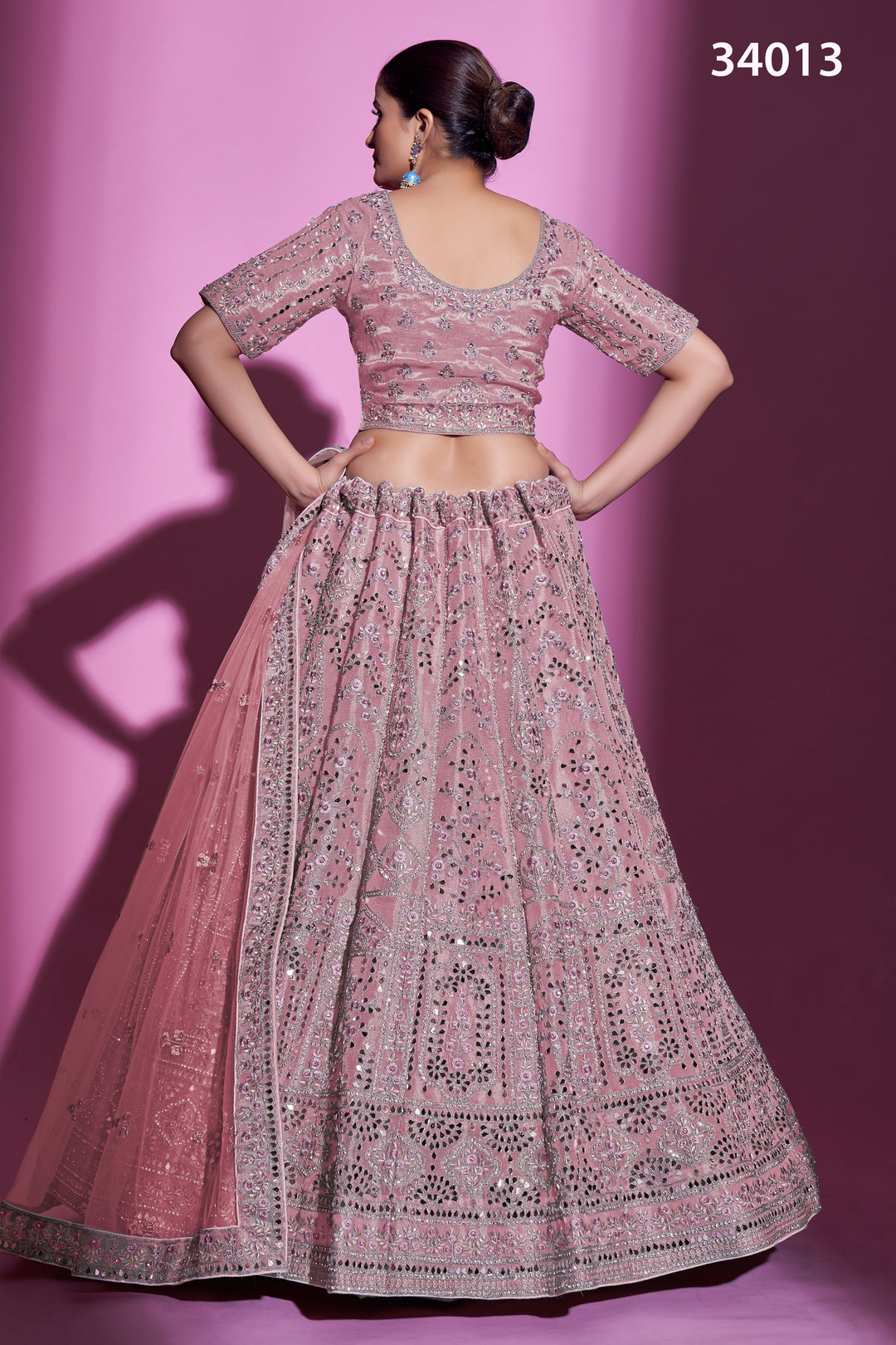 Gota Silk Lehenga with Sequins & Mirror Work | Designer Party Wear for Women