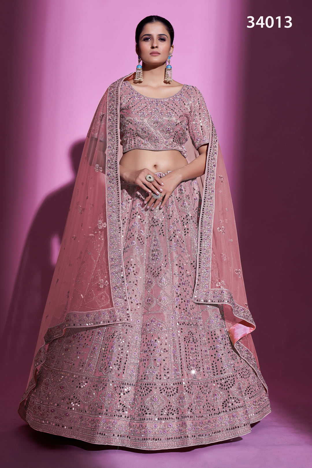 Gota Silk Lehenga with Sequins & Mirror Work | Designer Party Wear for Women