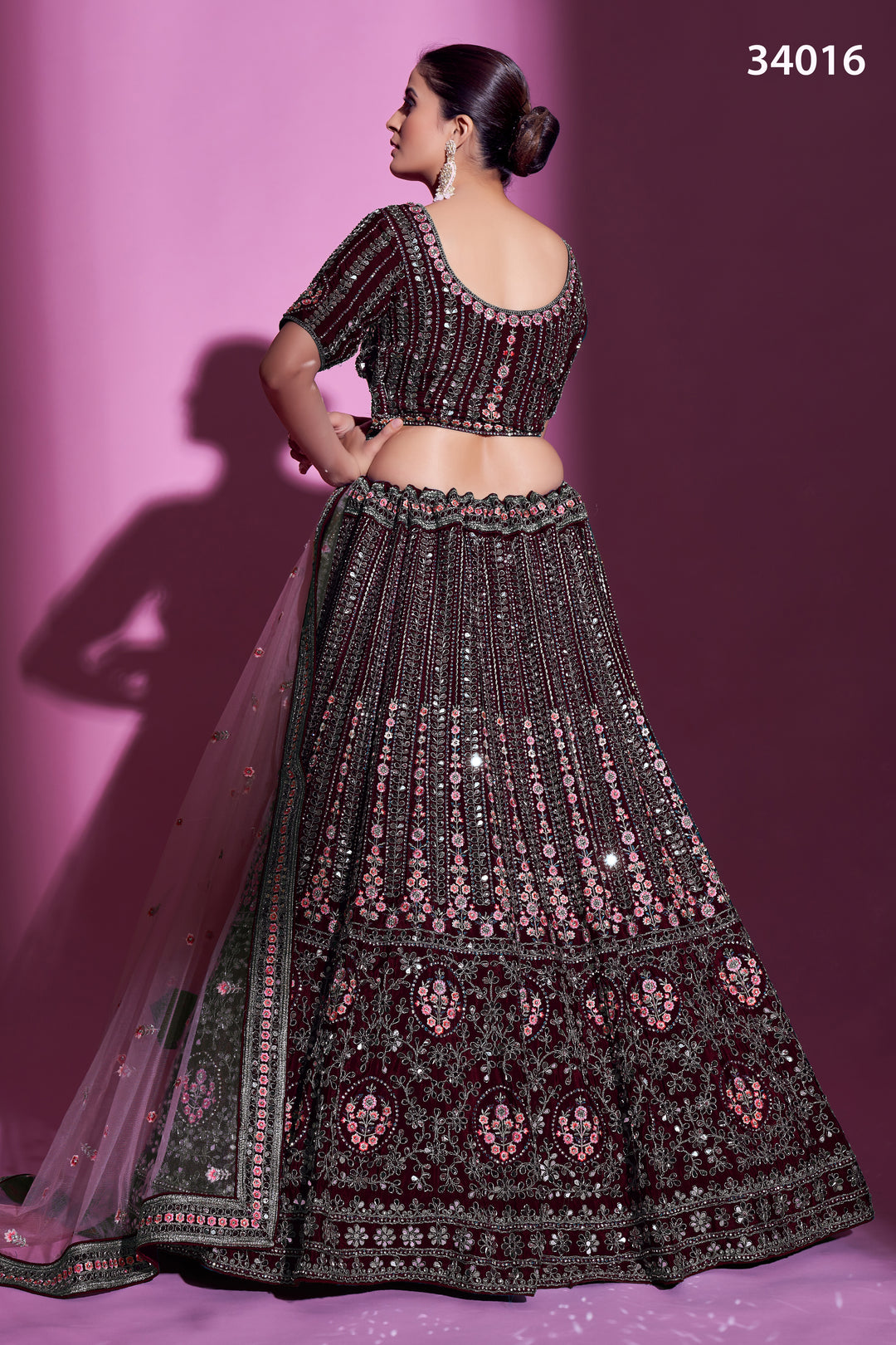 Crepe Lehenga with Sequins & Mirror Work | Elegant Ethnic Wear for Women