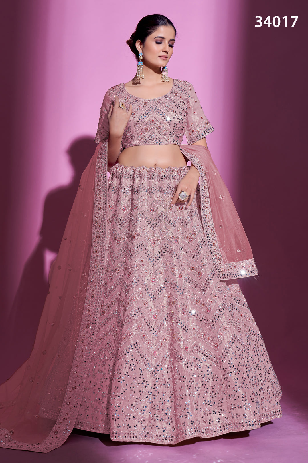 Gota Silk Lehenga with Mirror & Thread Embroidery | Designer Ethnic Wear