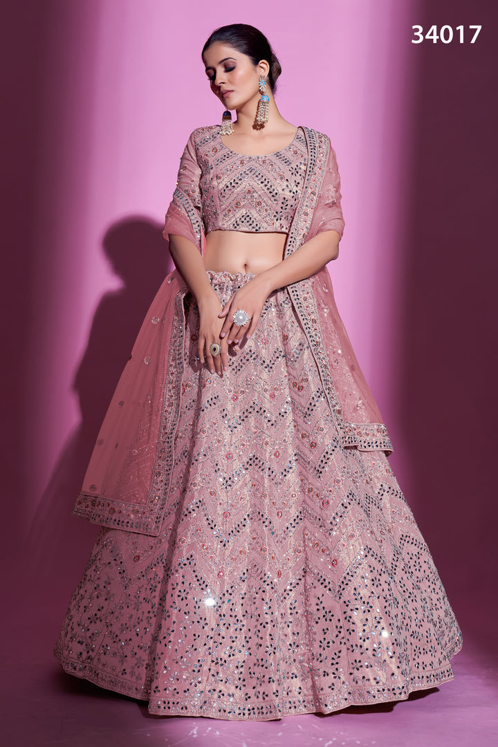 Gota Silk Lehenga with Mirror & Thread Embroidery | Designer Ethnic Wear