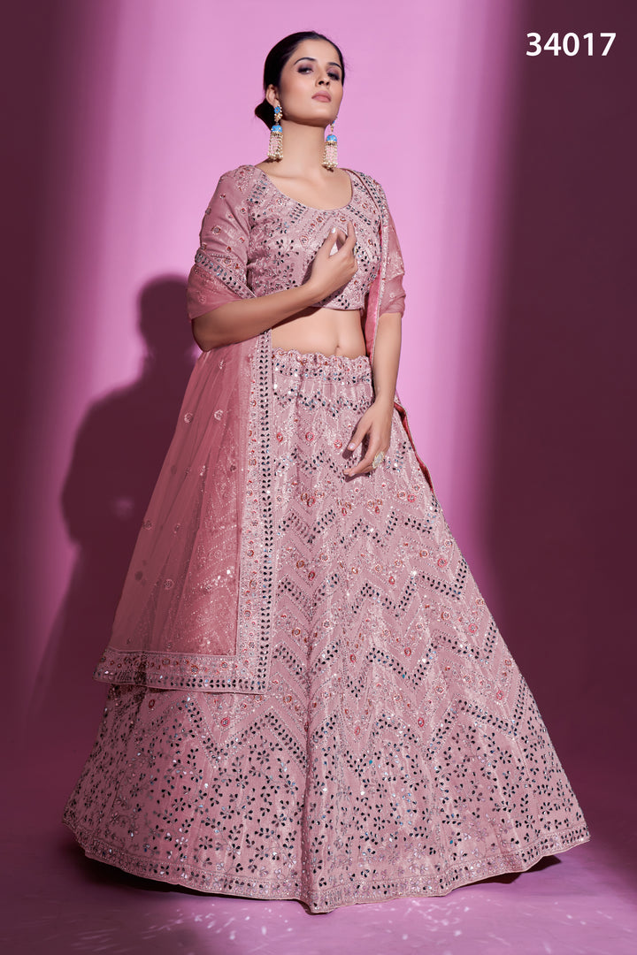 Gota Silk Lehenga with Mirror & Thread Embroidery | Designer Ethnic Wear