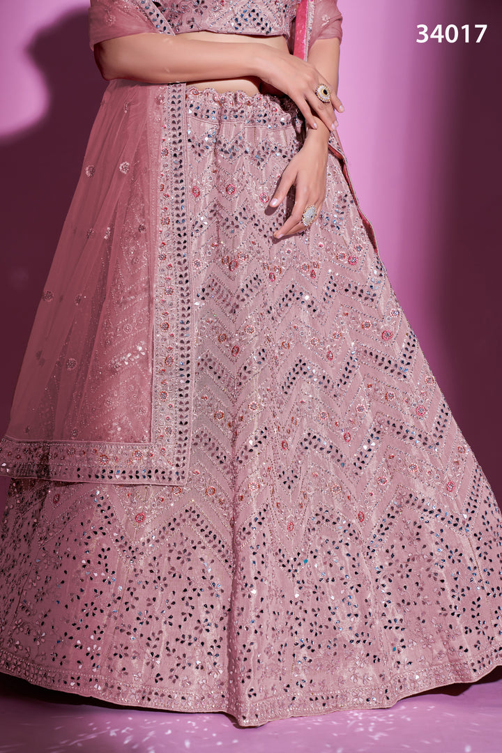 Gota Silk Lehenga with Mirror & Thread Embroidery | Designer Ethnic Wear