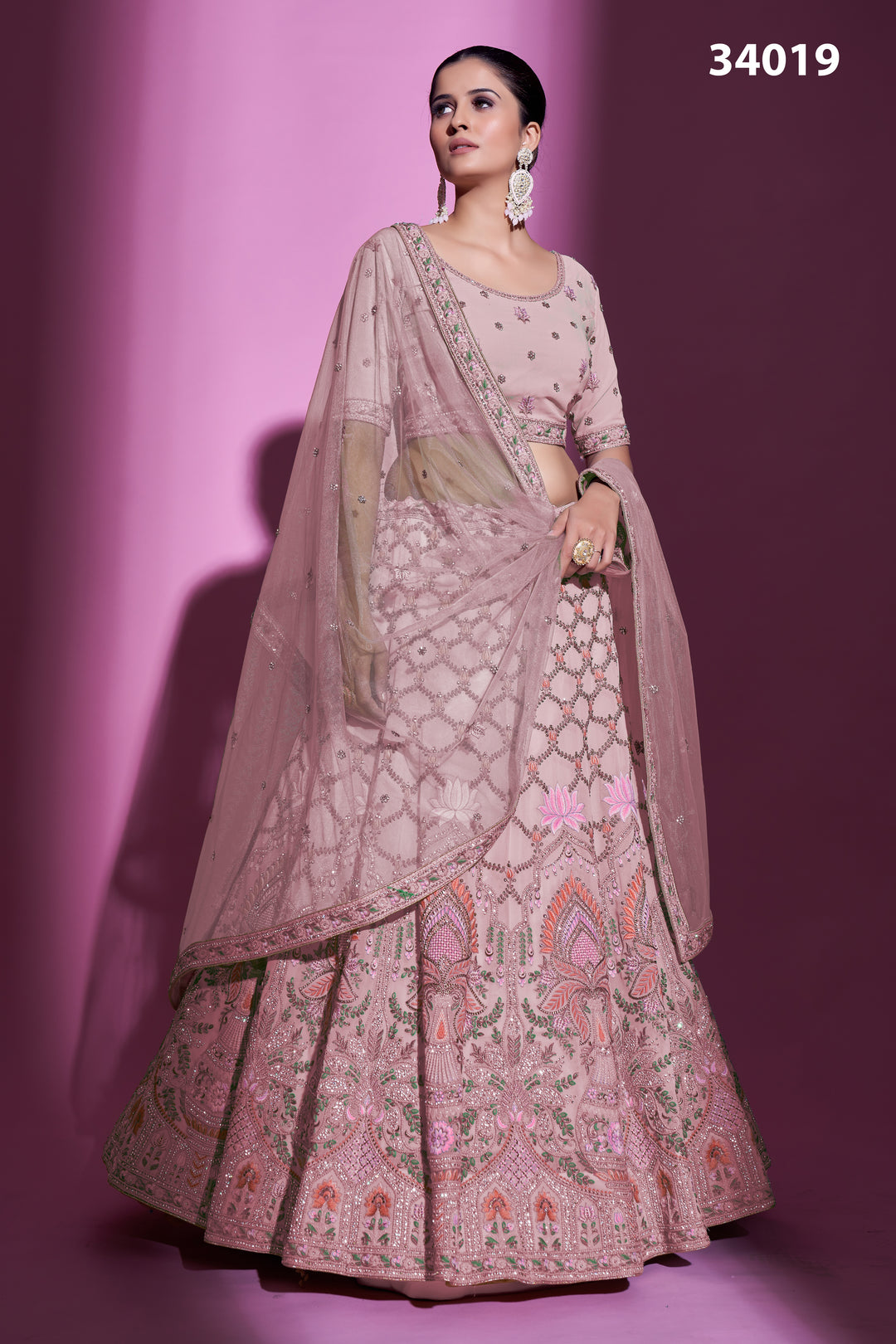 Georgette Lehenga with Zari & Stone Embroidery | Designer Party Wear