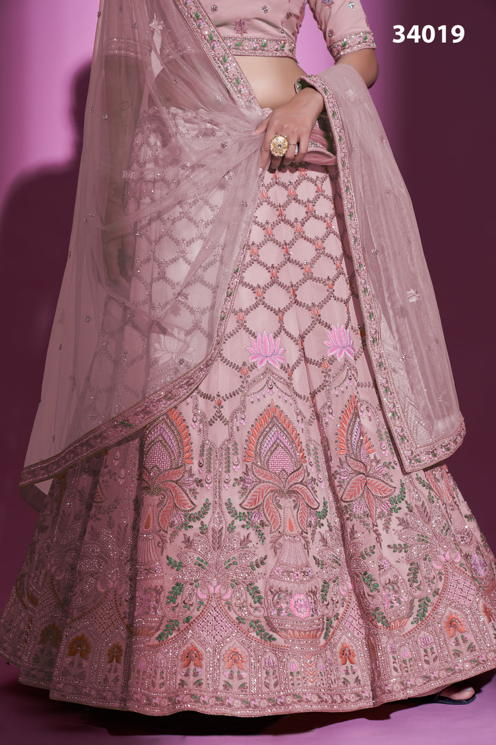 Georgette Lehenga with Zari & Stone Embroidery | Designer Party Wear