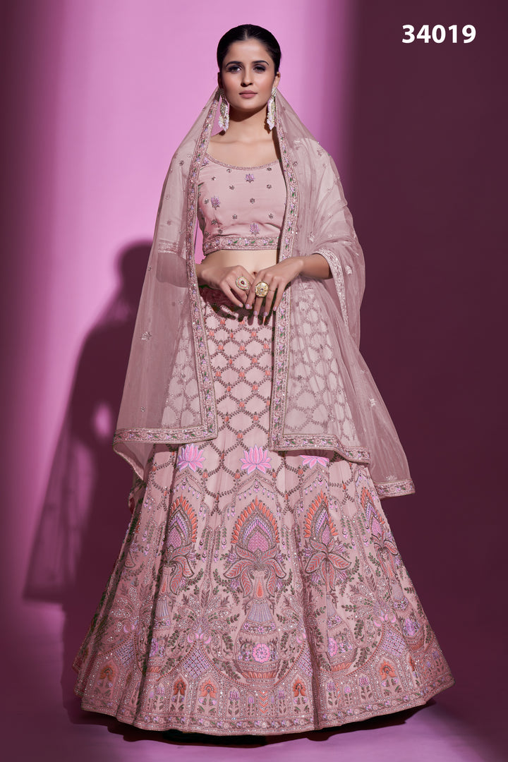 Georgette Lehenga with Zari & Stone Embroidery | Designer Party Wear