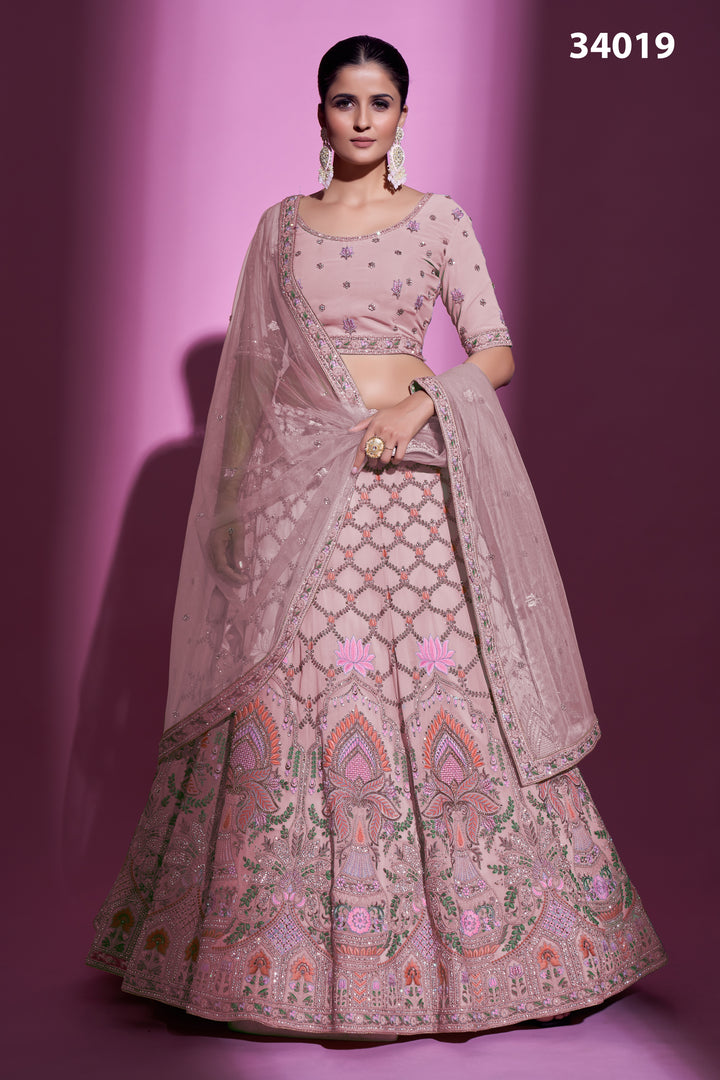 Georgette Lehenga with Zari & Stone Embroidery | Designer Party Wear