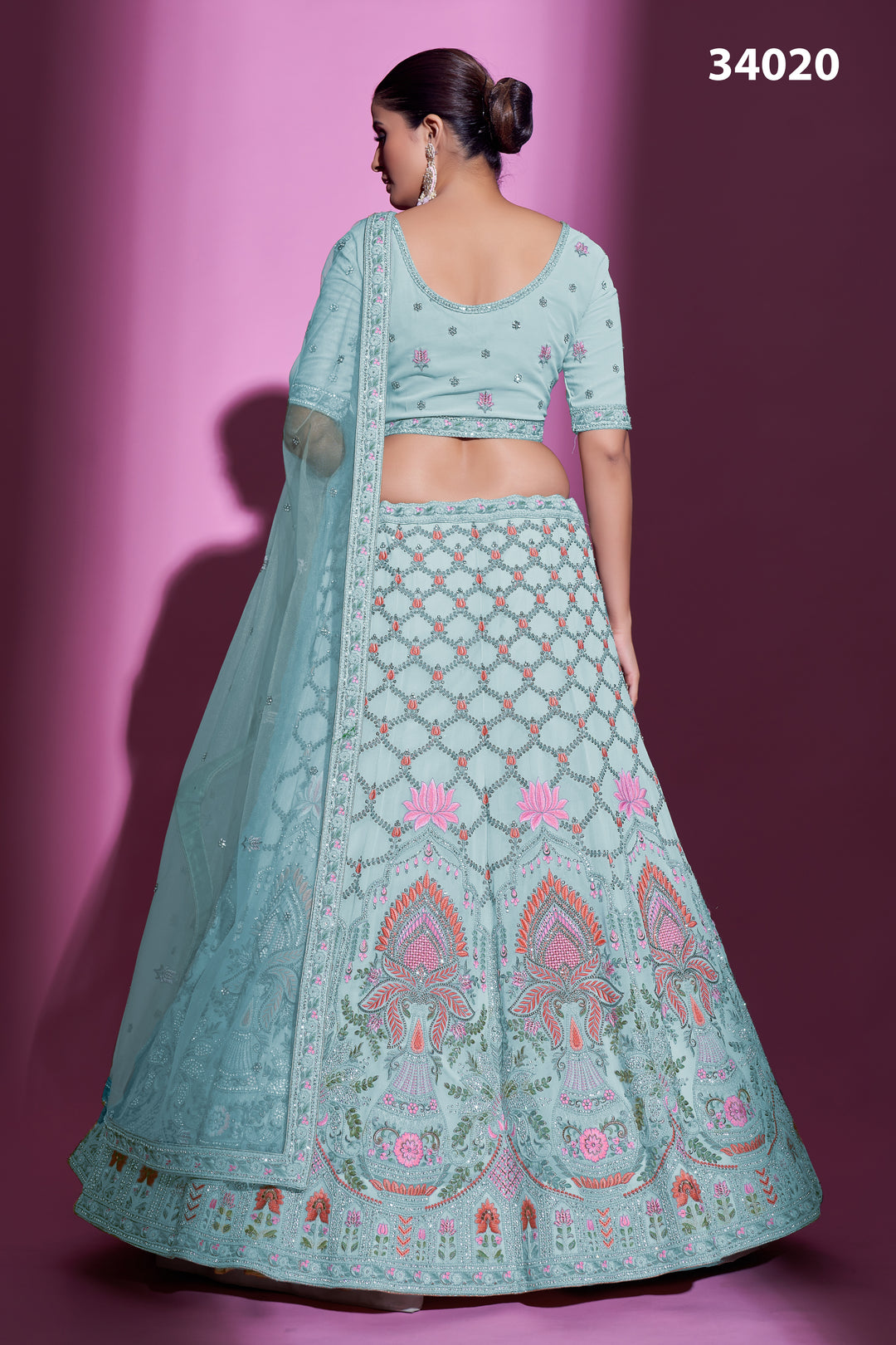 Georgette Lehenga with Zari & Stone Embroidery | Designer Party Wear