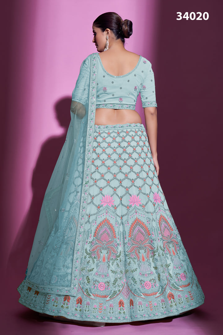 Georgette Lehenga with Zari & Stone Embroidery | Designer Party Wear