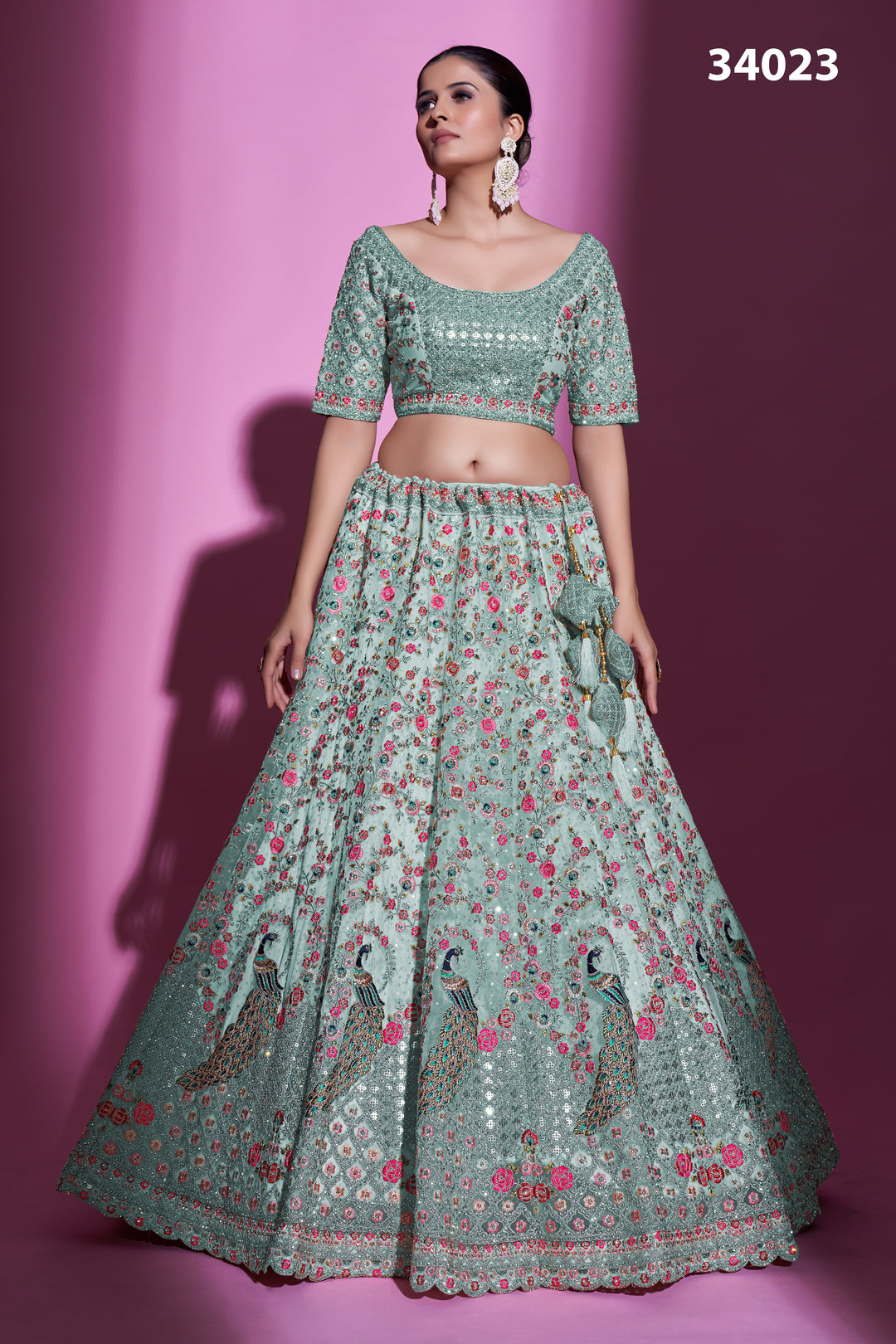 Soft Net Lehenga with Dori & Stone Work | Designer Ethnic Wear