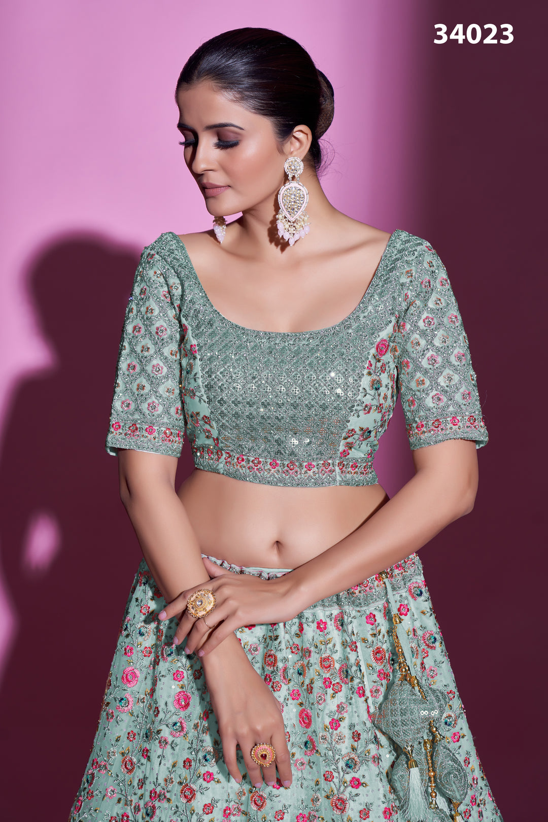 Soft Net Lehenga with Dori & Stone Work | Designer Ethnic Wear