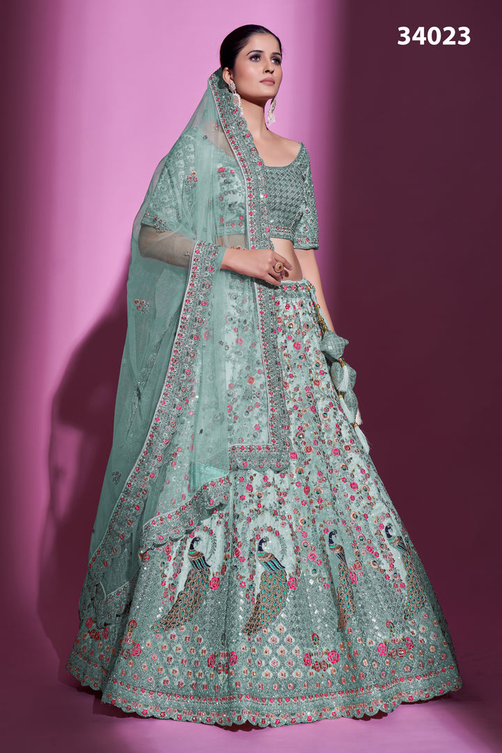 Soft Net Lehenga with Dori & Stone Work | Designer Ethnic Wear