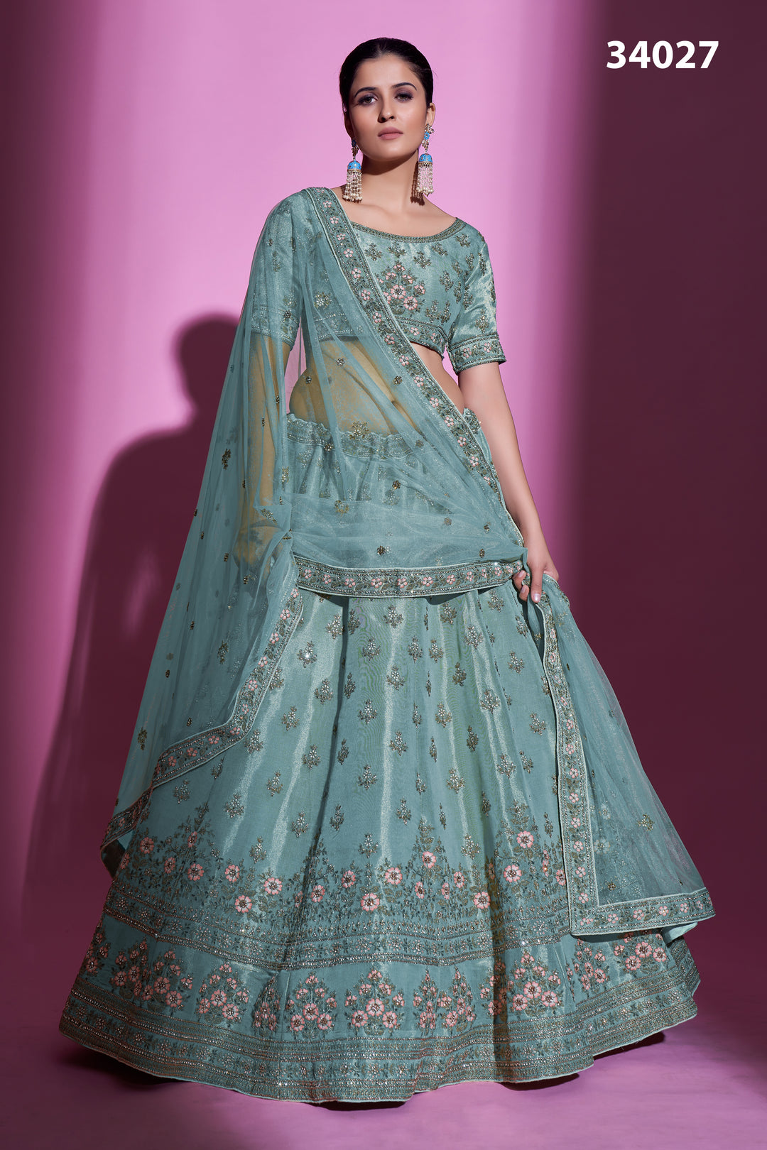 Georgette Lehenga with Zari & Stone Work | Designer Ethnic Wear for Women