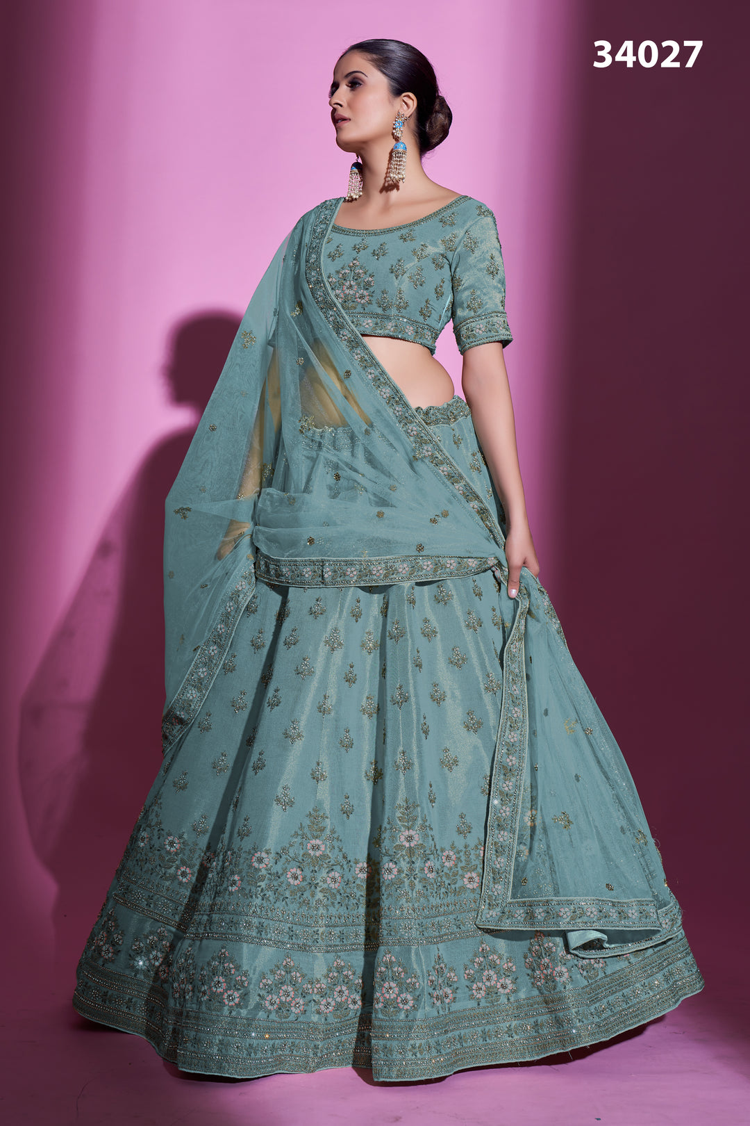 Georgette Lehenga with Zari & Stone Work | Designer Ethnic Wear for Women