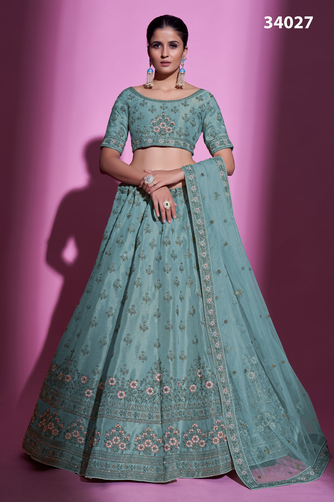 Georgette Lehenga with Zari & Stone Work | Designer Ethnic Wear for Women