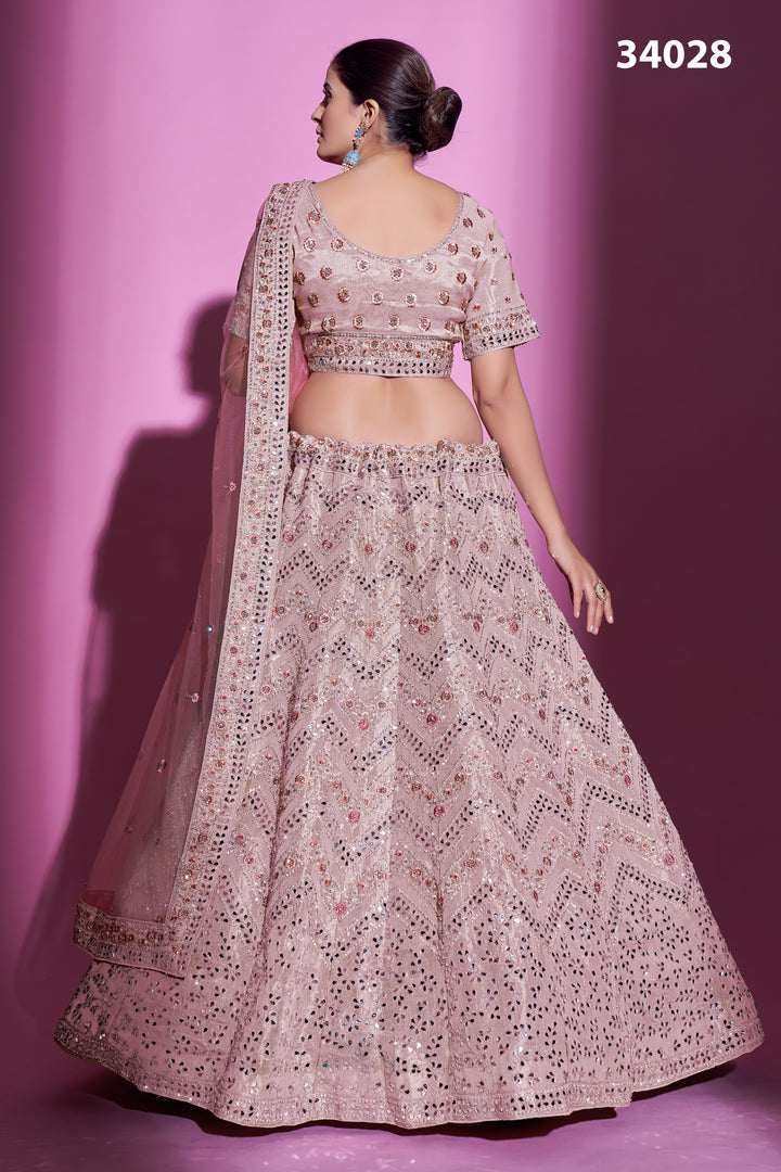 Gota Silk Lehenga with Mirror & Thread Embroidery | Designer Ethnic Wear