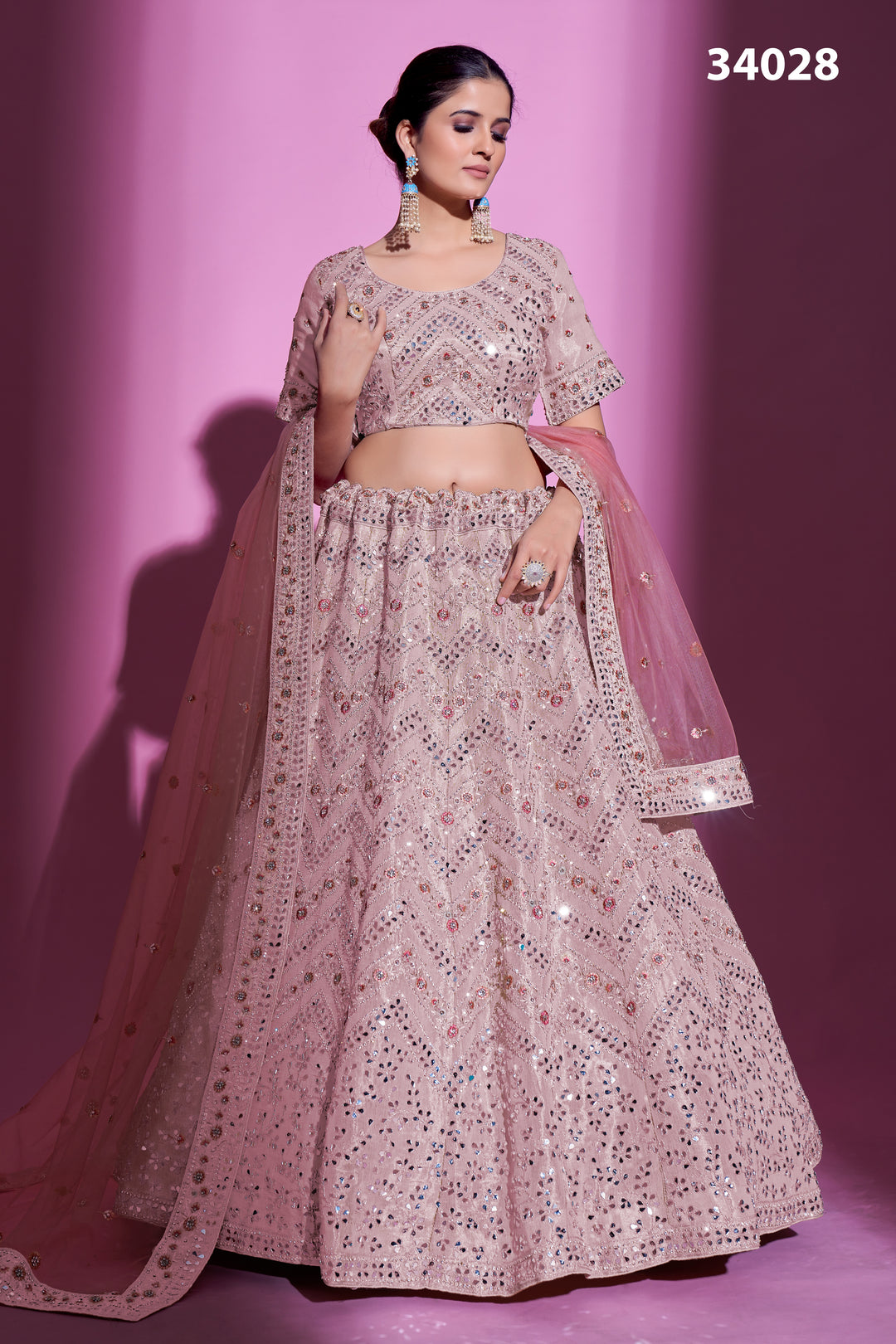 Gota Silk Lehenga with Mirror & Thread Embroidery | Designer Ethnic Wear