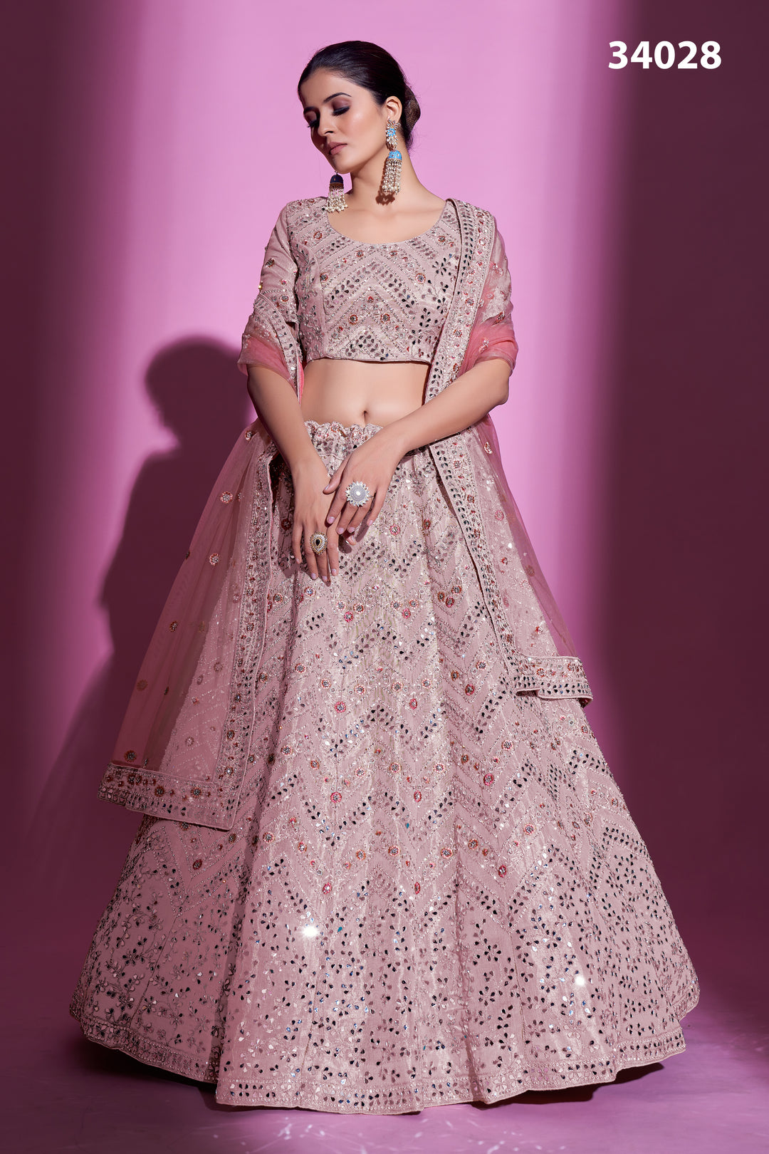 Gota Silk Lehenga with Mirror & Thread Embroidery | Designer Ethnic Wear