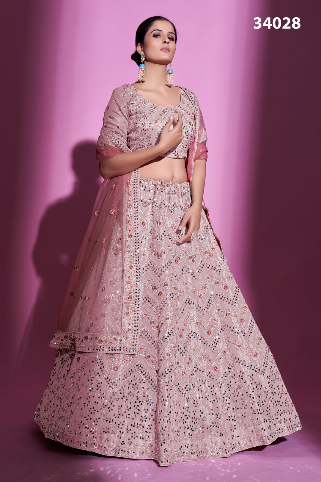 Gota Silk Lehenga with Mirror & Thread Embroidery | Designer Ethnic Wear