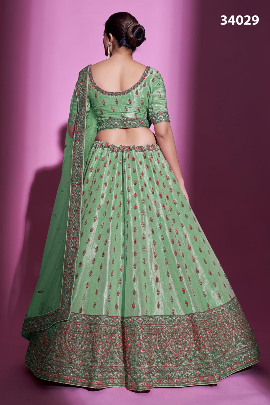 Silk Designer Lehenga Choli | Embroidered Lehenga with Net Dupatta