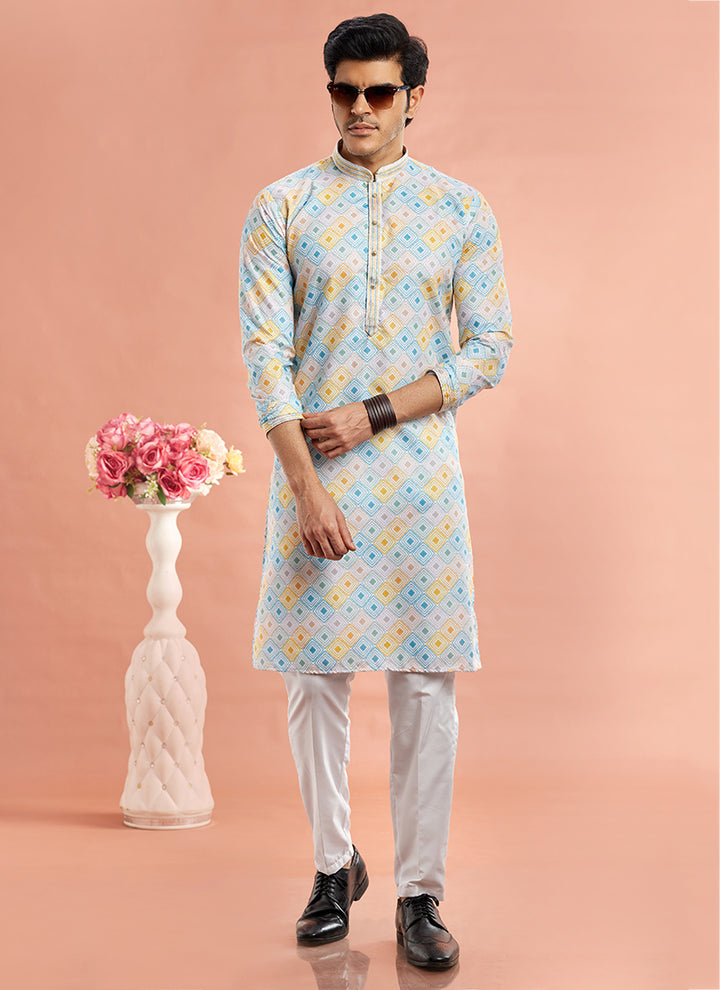 Premium Multicolor  Cotton Art Silk Premium Kurta Pajama | Symbolizing Elegance & Luxury in Every Detail