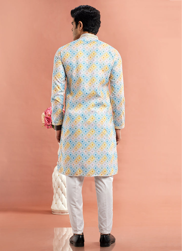 Premium Multicolor  Cotton Art Silk Premium Kurta Pajama | Symbolizing Elegance & Luxury in Every Detail