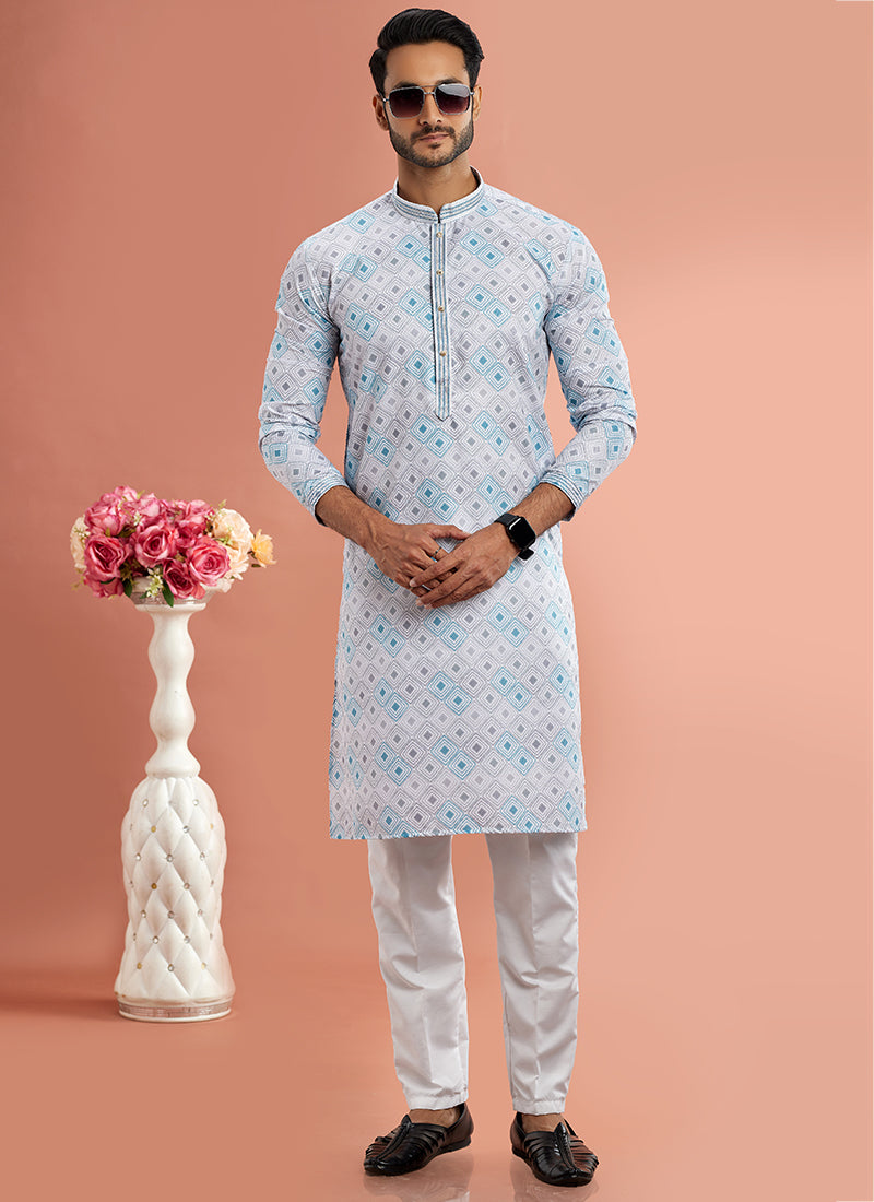 Charismatic  Multicolor Fashion Cotton Art Silk Premium Kurta Pajama | Handcrafted with Intricate Details for Timeless Appeal