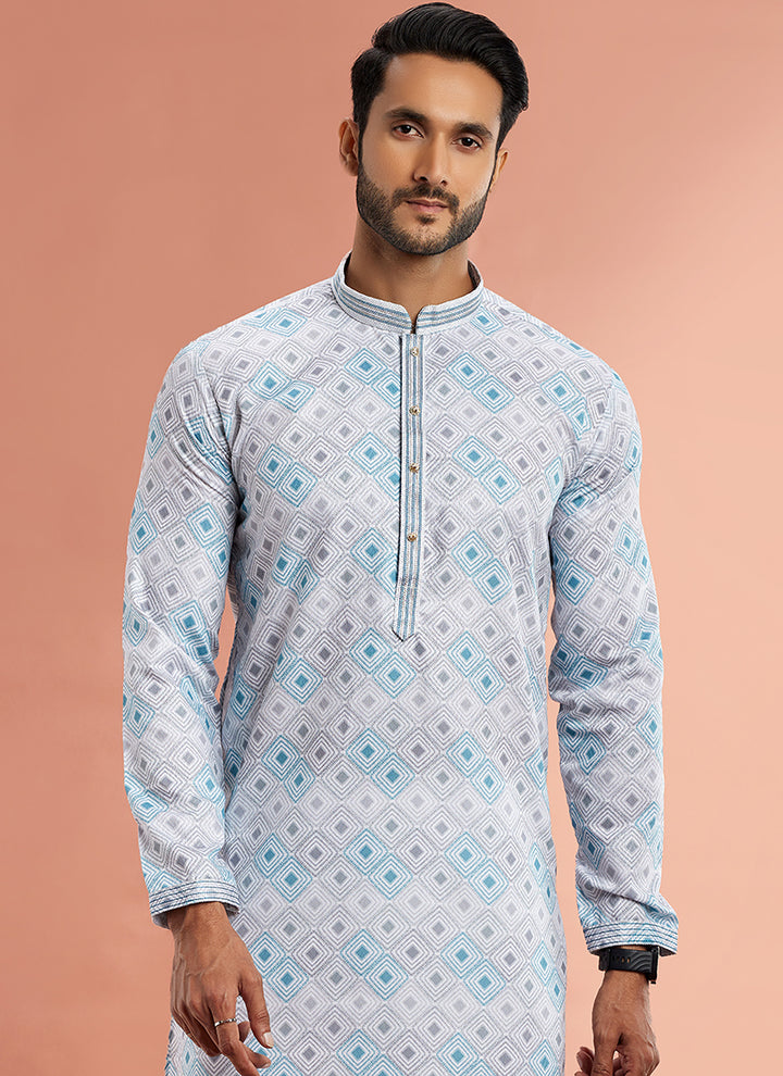 Charismatic  Multicolor Fashion Cotton Art Silk Premium Kurta Pajama | Handcrafted with Intricate Details for Timeless Appeal