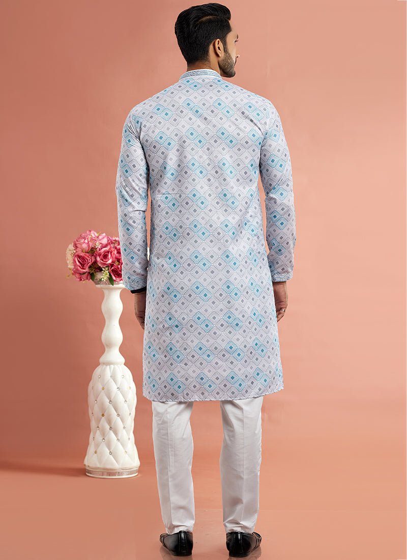 Charismatic  Multicolor Fashion Cotton Art Silk Premium Kurta Pajama | Handcrafted with Intricate Details for Timeless Appeal