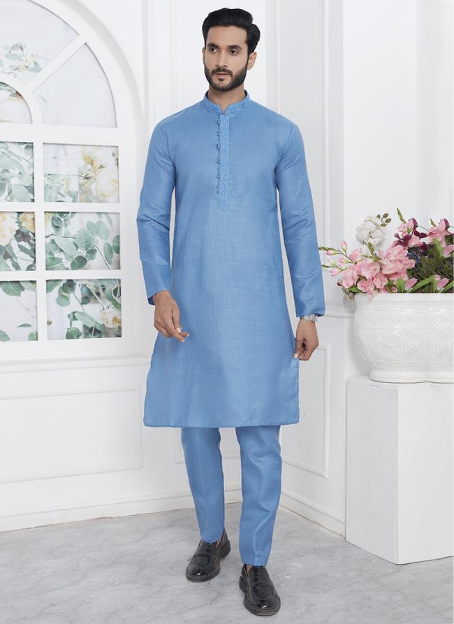 Vibrant Embroidered linen cotton Premium Kurta Pajama | Intricately Crafted for Cultural & Festive Excellence