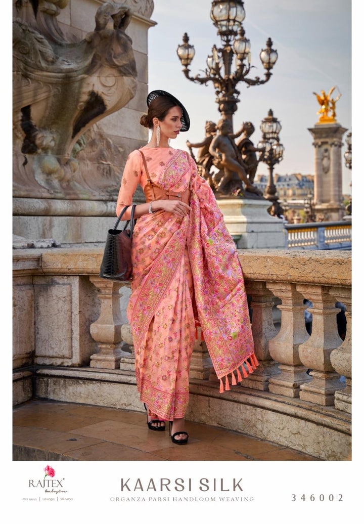 Elegant Handloom Organza Parsi Weaving Saree | Perfect for Special Occasions