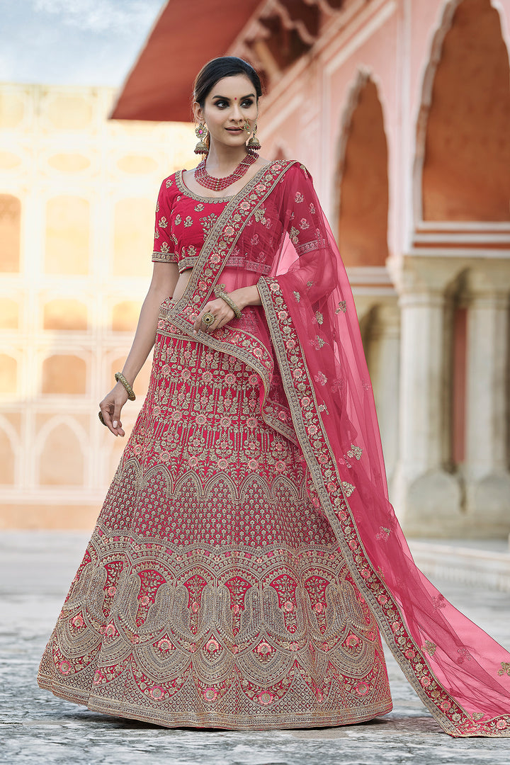 Handwork Velvet Lehenga Choli | Flared Embroidery Bridal Edition