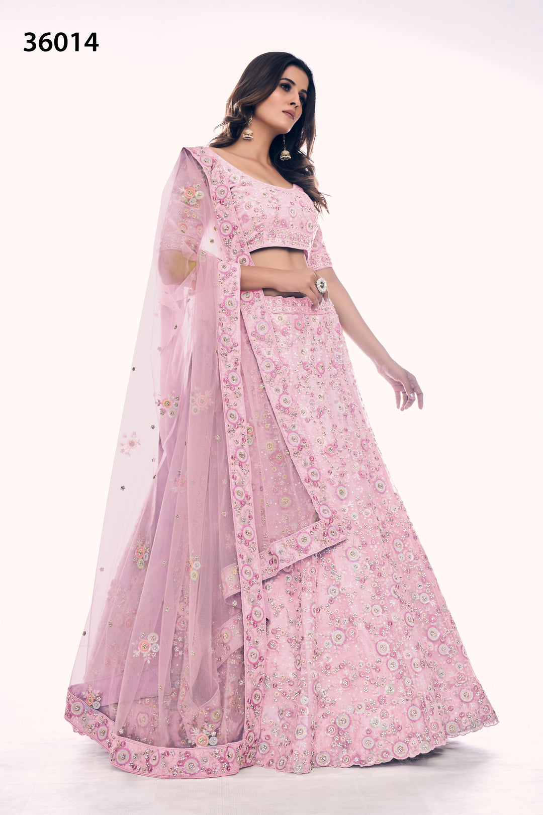 Bridal Embroidered Lehenga Set | Designer Soft Net Lehenga for Women