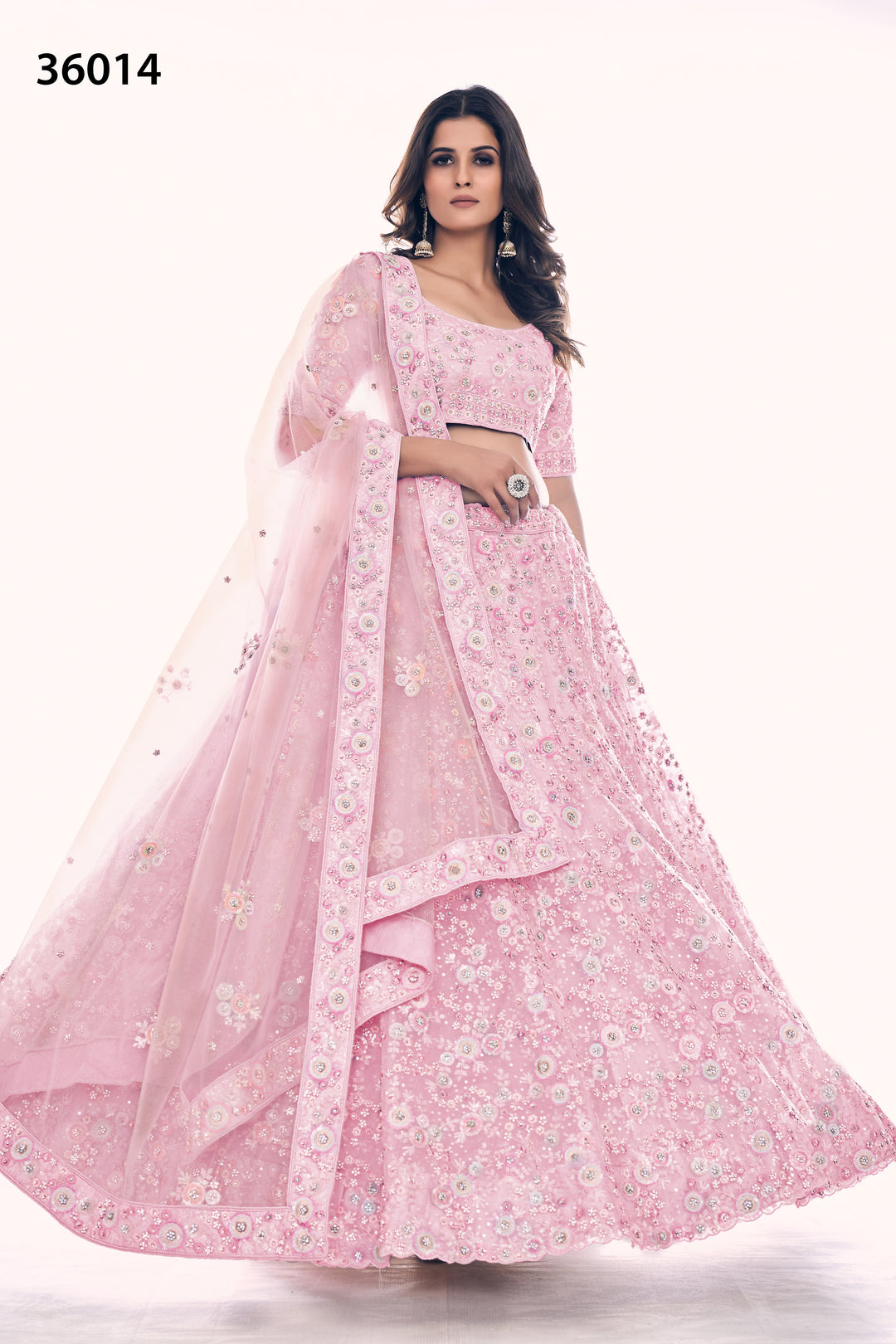 Bridal Embroidered Lehenga Set | Designer Soft Net Lehenga for Women