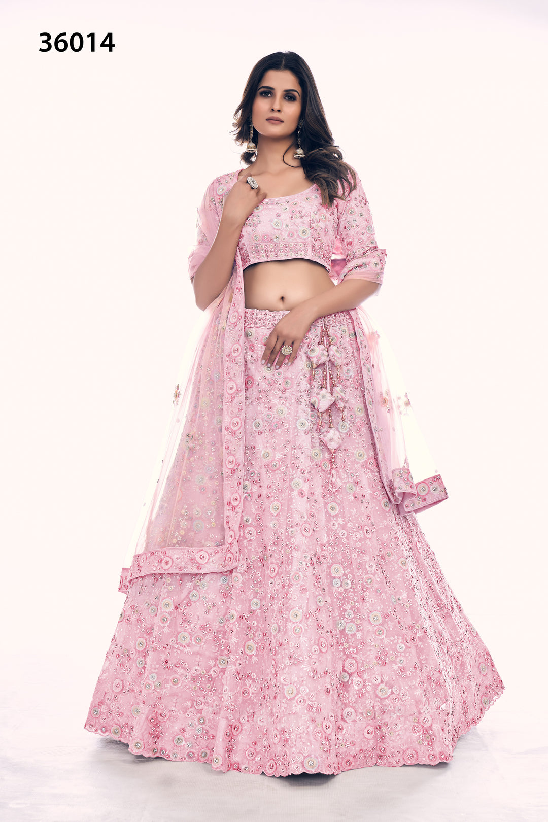 Bridal Embroidered Lehenga Set | Designer Soft Net Lehenga for Women