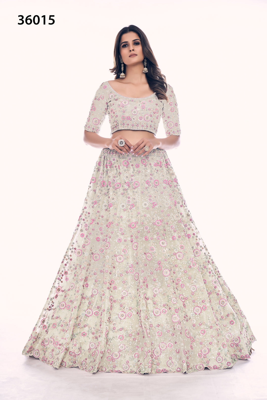 Bridal Embroidered Lehenga Set | Designer Soft Net Lehenga for Women