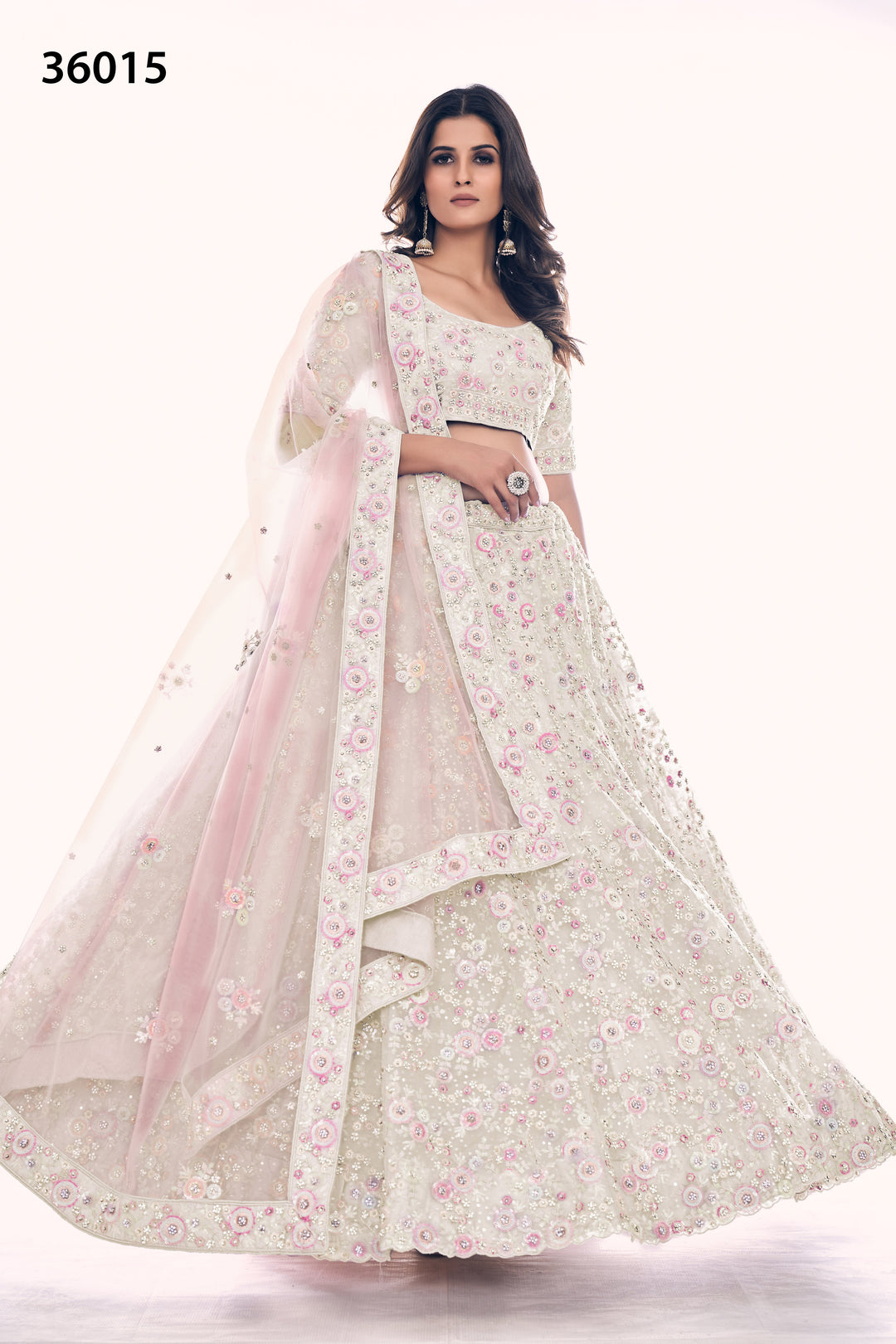 Bridal Embroidered Lehenga Set | Designer Soft Net Lehenga for Women