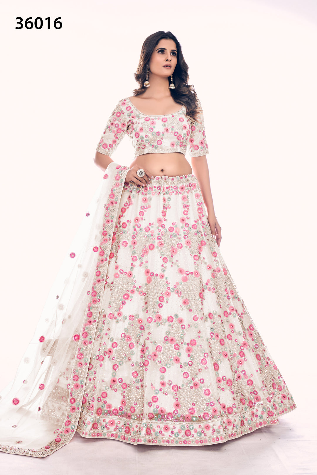 Designer Soft Net Lehenga Choli Set | Bridal Embroidered Lehenga for Women