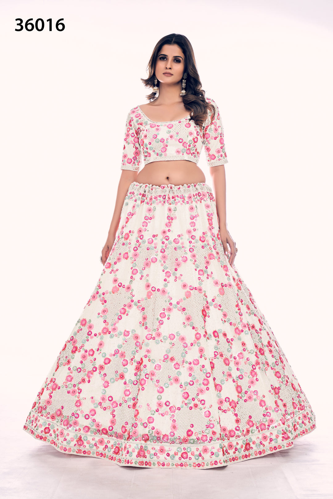 Designer Soft Net Lehenga Choli Set | Bridal Embroidered Lehenga for Women