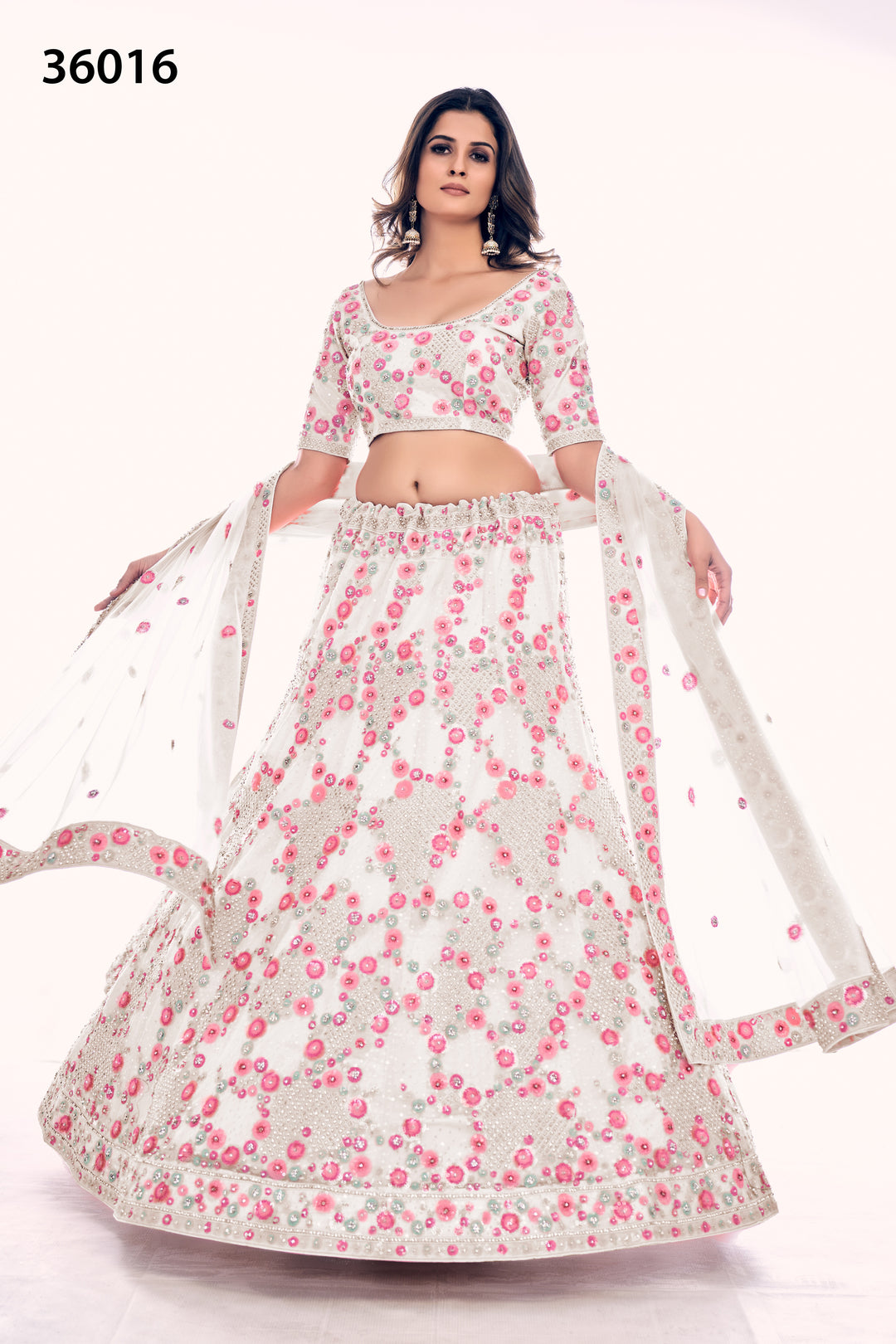 Designer Soft Net Lehenga Choli Set | Bridal Embroidered Lehenga for Women