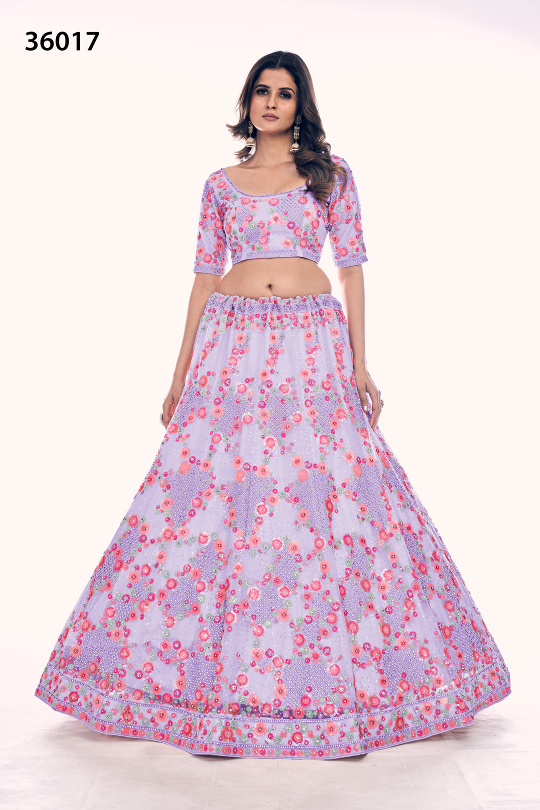 Designer Soft Net Lehenga Choli Set | Bridal Embroidered Lehenga for Women