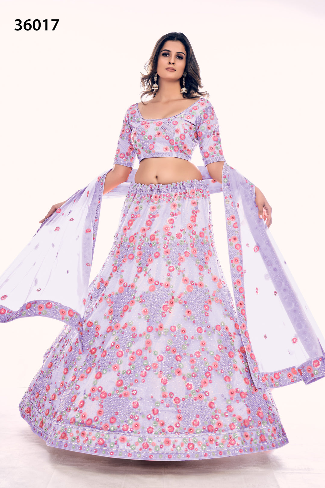 Designer Soft Net Lehenga Choli Set | Bridal Embroidered Lehenga for Women