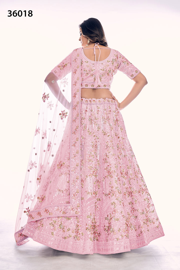 Luxurious Bridal Soft Net Lehenga | Embroidered Designer Lehenga Choli